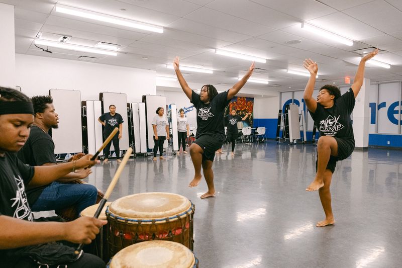 Children's Aid AileyCamp New York in West African dance class