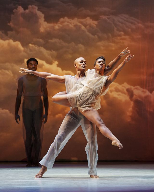 Alvin Ailey American Dance Theater's Jacquelin Harris, Yannick Lebrun and Isaiah Day in Lar Lubovitch's Many Angels