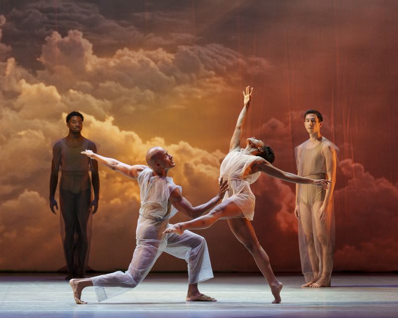 Alvin Ailey American Dance Theater's J. Harris, Y. Lebrun, I. Day, and J. Obremski in Lar Lubovitch's Many Angels