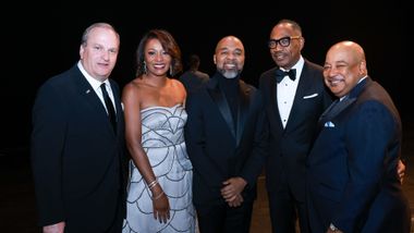 Southern Company's Bryan Anderson, Interim Artistic Director Matthew Rushing and the 2025 DC Gala Co-Chairs Sela Thompson Collins, Anthony Lewis and Yelberton Watkins