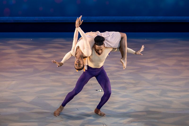 Ailey IIs Xhosa Scott and Kiri Moore in Alvin Aileys The Lark Ascending. Photo by Danica Paulos.