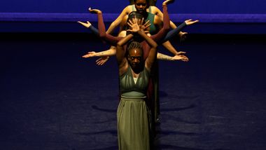 Graham with Sierra Sanders Voices and Visions Performance 2025. Photo by Danica Paulos