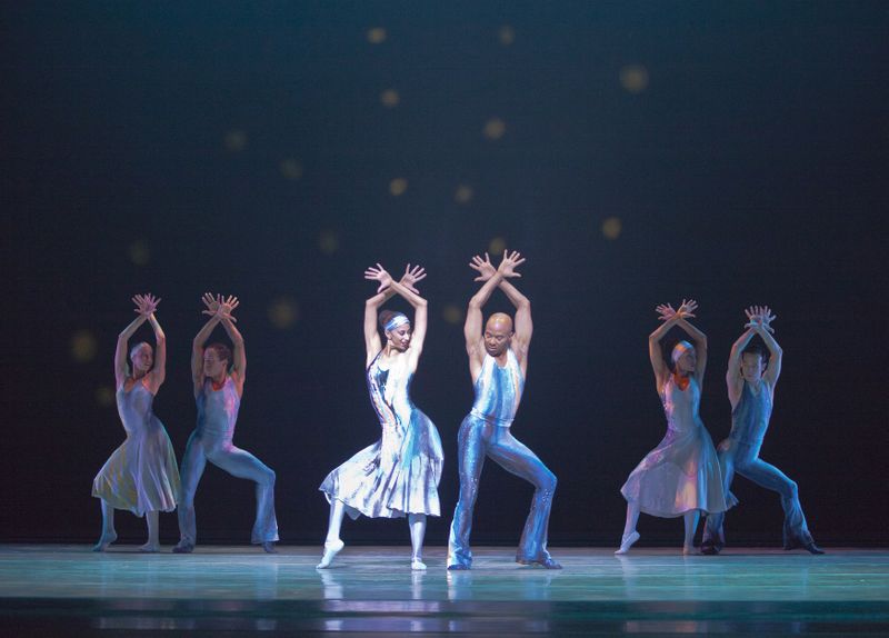 Alicia Graf Mack (center, left) as a Company Member in Alvin Ailey's Night Creature