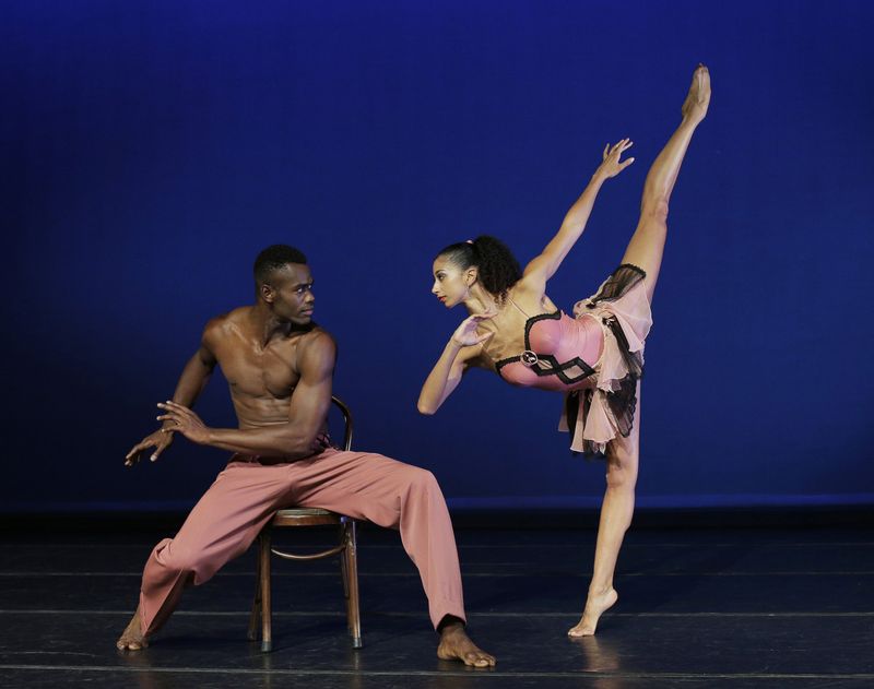Former Ailey dancers Alicia Graf Mack and Jamar Roberts in Alvin Ailey's Opus McShann