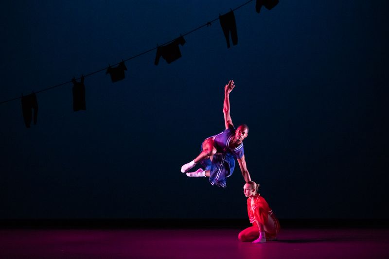 Ailey II's Xavier Logan and Meredith Brown in Chalvar Monteiro's Berry Dreamin. Photo by Nir Arieli