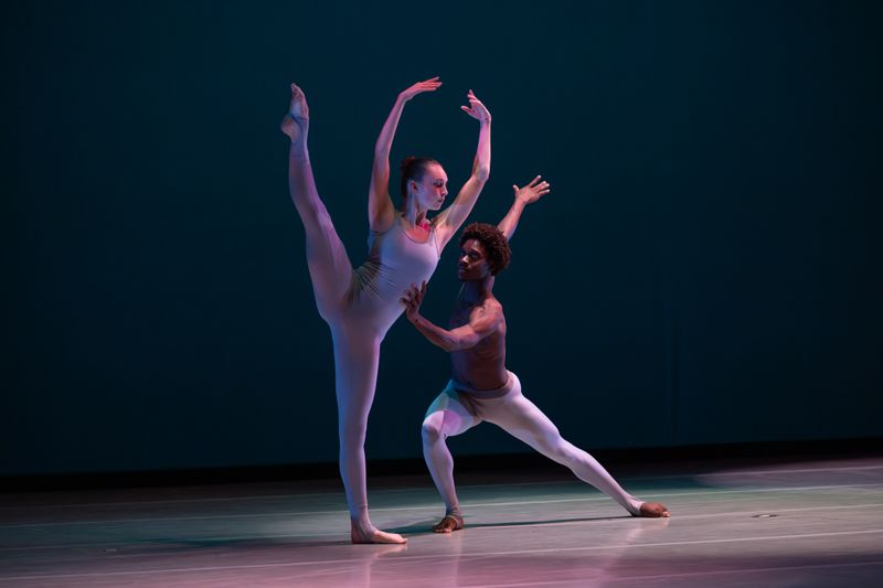 Ailey II's Meredith Brown and Kamani Abu in Alvin Ailey's Streams. Photo by Nir Arieli