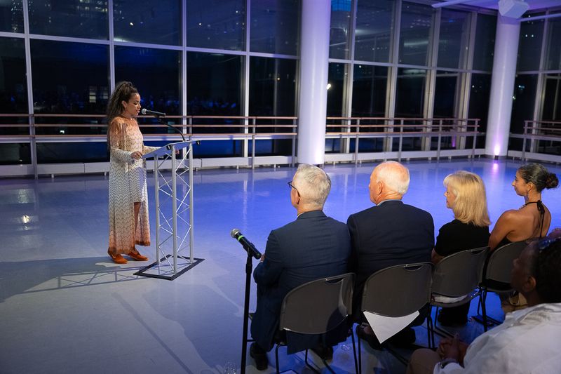 Sunny Hostin introducing AILEYs new artistic director Alicia Graf Mack, 2025 welcome reception