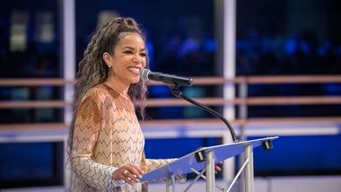 Sunny Hostin introducing AILEYs new artistic director Alicia Graf Mack, 2025 welcome reception
