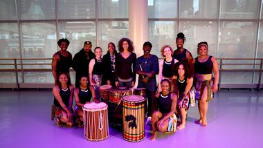 Alicia Graf Mack with Ailey Extension West African Class. Artistic Director welcome event. Photo by Tiara Nock