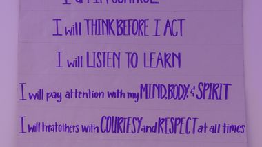 AileyCamp Daily Affirmations wall at Children's Aid/AileyCamp New York