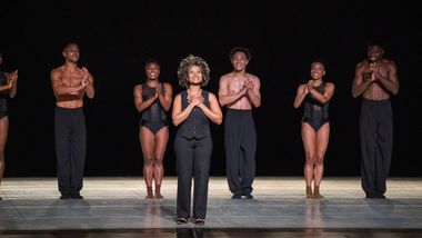 Violinist Melissa White with Alvin Ailey American Dance Theater Medhi Walerski's Blink of an Eye. 2025 Opening Night Gala