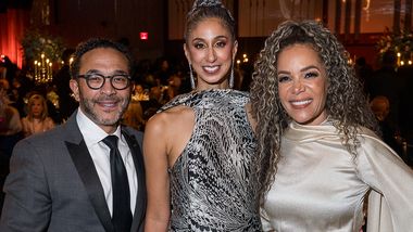 Emmanuel Hostin, Artistic Director Alicia Graf Mack and Sunny Hostin at Ailey's 2025 Opening Night Gala
