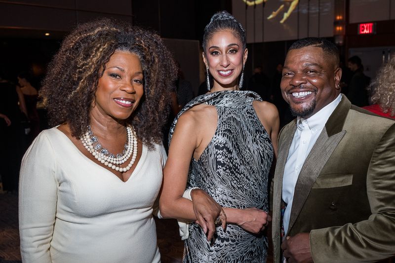 Lorraine Toussaint, Artistic Director Alicia Graf Mack and Kehinde Wiley at Ailey's 2025 Opening Night Gala