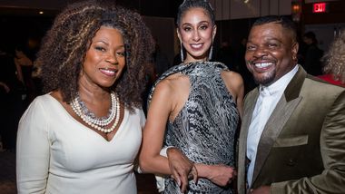 Lorraine Toussaint, Artistic Director Alicia Graf Mack and Kehinde Wiley at Ailey's 2025 Opening Night Gala