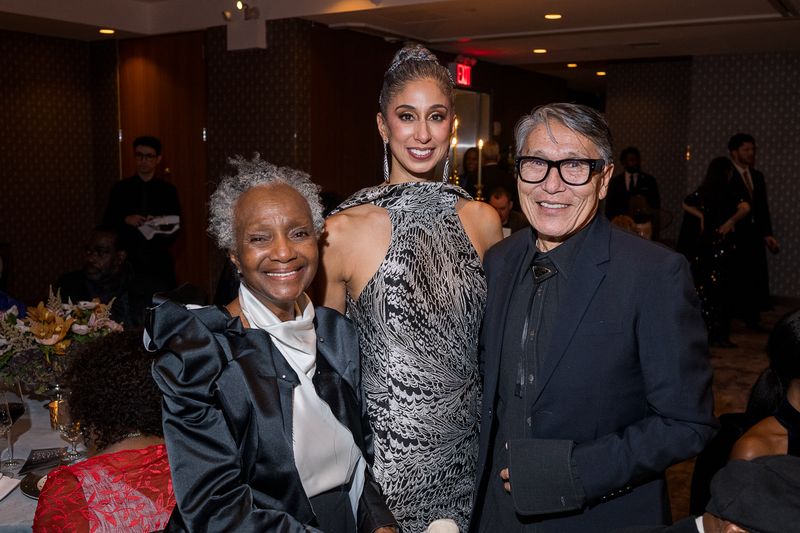 Artistic Director Emerita Ailey II Sylvia Waters, Artistic Director Alicia Graf Mack, Former Associate Artistic Director Masazumi Chaya at Ailey's 2025 Opening Night Gala