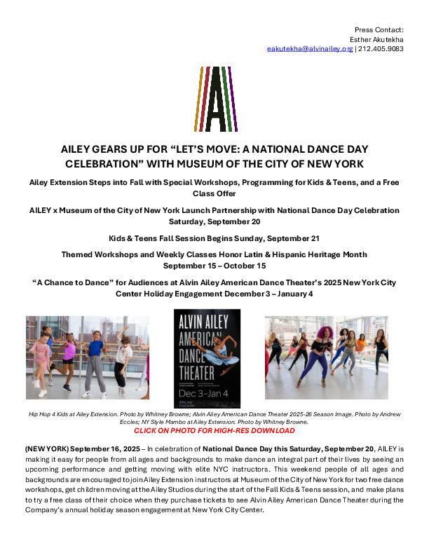 NYCC Tickets on Sale  National Dance Day 2025