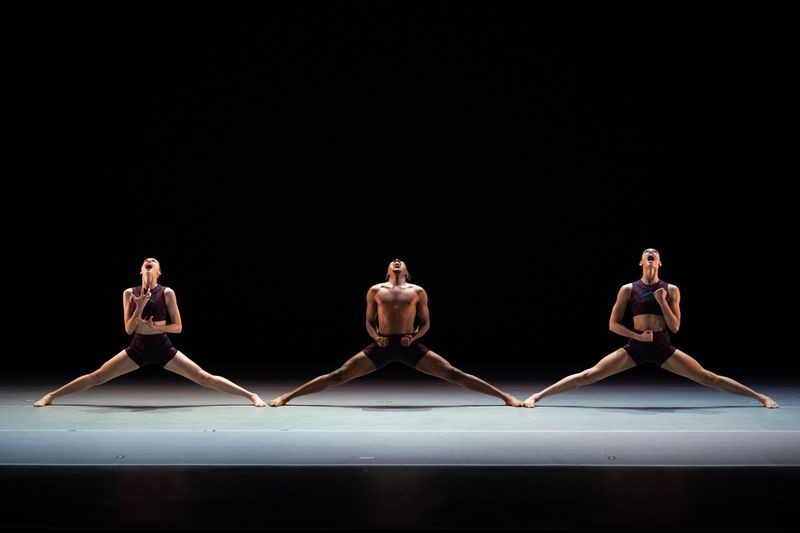 Ailey II's M. Brown D. Turner and J. White in Renée I. McDonald's Likes vs Life. Photo by Nir Arieli