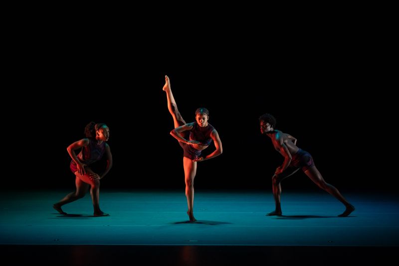 Ailey II's A. Smalls, J. Ammons, and K. Abu in Renée I. McDonald's Likes vs Life. Photo by Nir Arieli