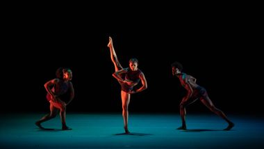 Ailey II's A. Smalls, J. Ammons, and K. Abu in Renée I. McDonald's Likes vs Life. Photo by Nir Arieli