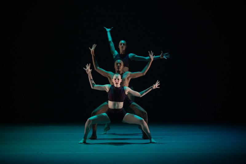 Ailey II's M. Brown, D. Turner, and J. White in Renée I. McDonald's Likes vs Life. Photo by Nir Arieli