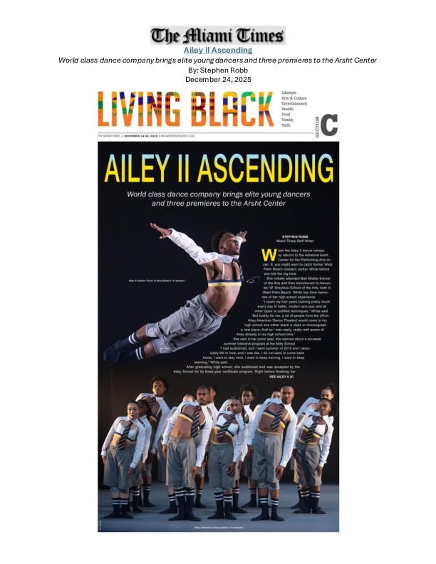 TheMiamiTimes_AileyII_SpringTour26_FrancescaHarper_RenaButler_JordynWhite_Feature_12.24.25 2