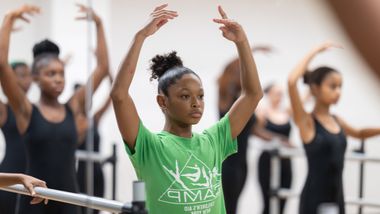 Children's Aid/AileyCamp New York participants in Ballet class