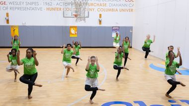 Children's Aid/AileyCamp New York participants in Jazz class
