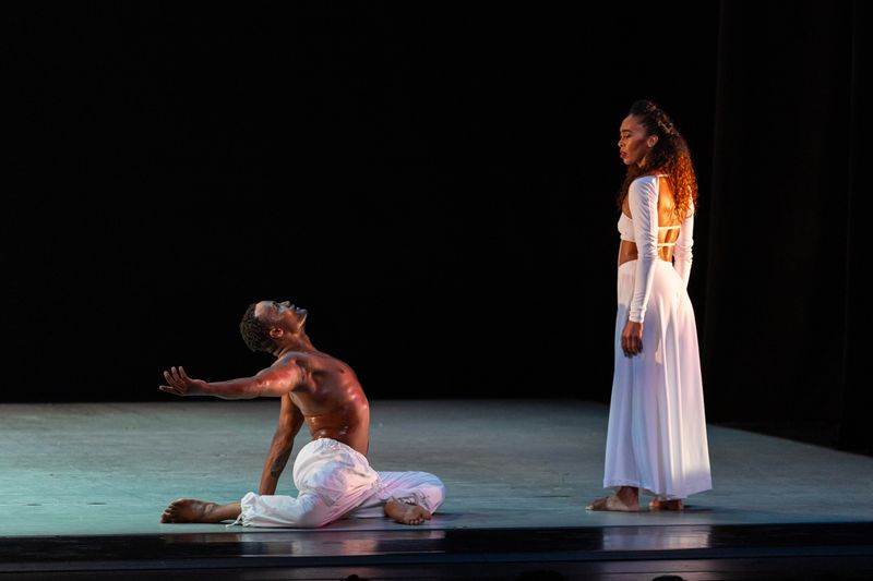Alvin Ailey American Dance Theater's Christopher Taylor and Constance Stamatiou in Ronald K. Brown's Grace