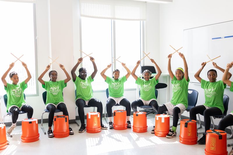 Children's Aid/AileyCamp New York participants in percussion
