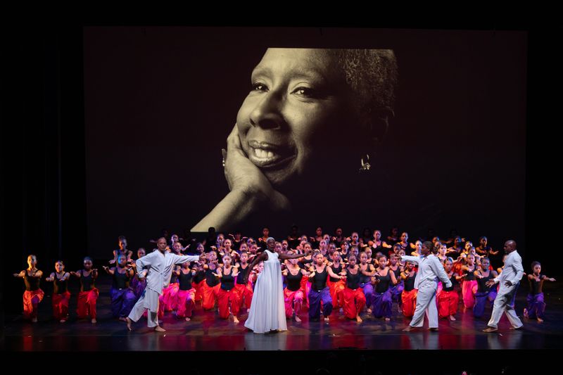 AileyCamp Newark Leadership with participants performing an excerpt of Judith Jamison's Hymn