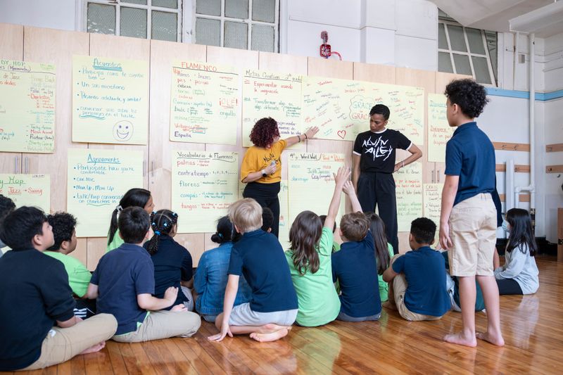 Finding Grace Residency at Dos Puentes Elementary led by Ailey Teaching Artist Theara Ward and Featuring Clara Bello
