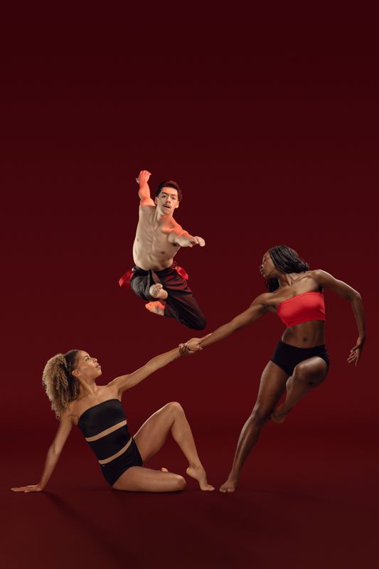 Ailey II's J. Colotroc J. De Jess D. Mona. Photo by Nir Arieli