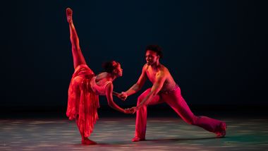 Ailey II's Jada Ammons and Christian Butts in Alvin Ailey's Flight Time. Photo by Nir Arieli