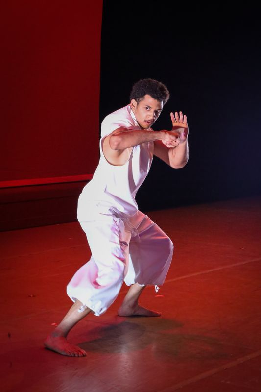 Alvin Ailey American Dance Theater's Sebastian Garcia in Ronald K. Brown's Grace. Photo by Xavier Mack