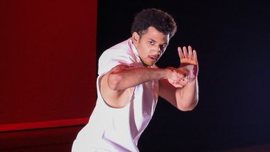 Alvin Ailey American Dance Theater's Sebastian Garcia in Ronald K. Brown's Grace. Photo by Xavier Mack