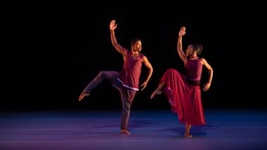 Ailey II's Adanna Smalls and Vic E. Davis in Ronald K. Brown's Open Door. Photo by Nir Arieli