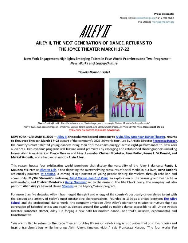AileyII_2026NYSeasonAtJoyce_TicketsOnSale_Release_Final_1.6.26