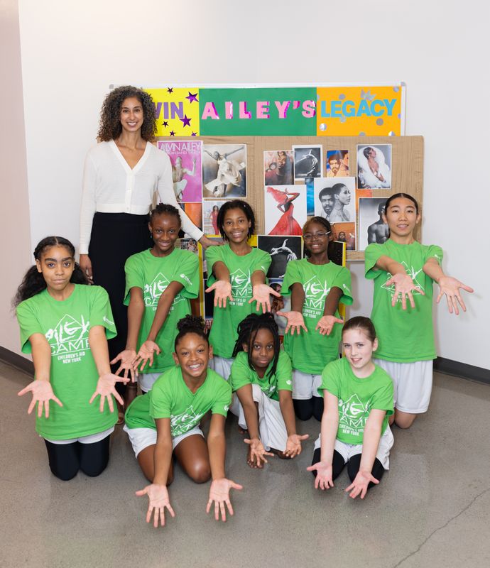 Artistic Director Alicia Graf Mack with AileyCamp New York participants