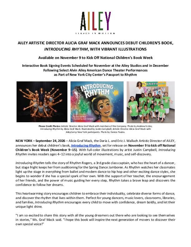 IntroducingRhythmChildren'sBookbyAILEY'sAliciaGrafMackAnnouncement09.24.26