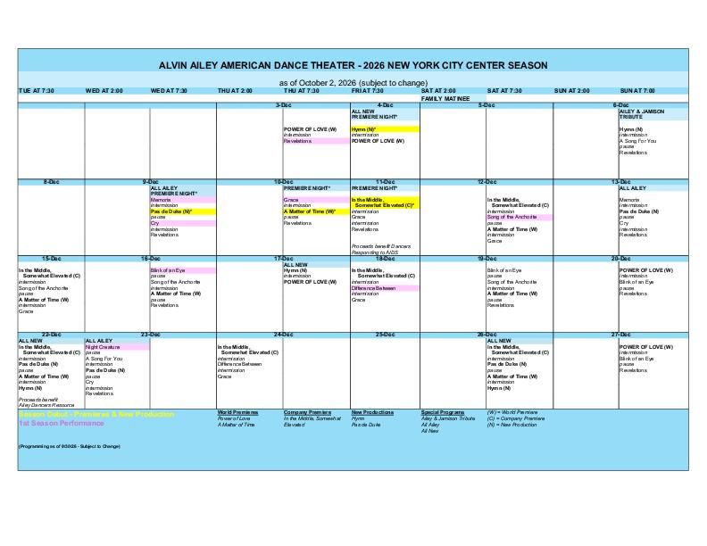 AILEY 2026 New York City Center Calendar vii