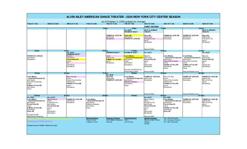 AILEY 2026 New York City Center Calendar vi