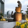 Sculptures on terrace of Peter O. Kohler Pavilion
