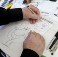 Cartoonists visit Doernbecher