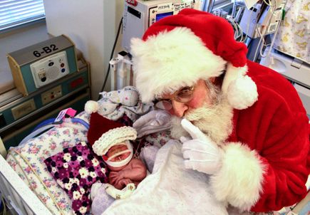 Santa visits NICU