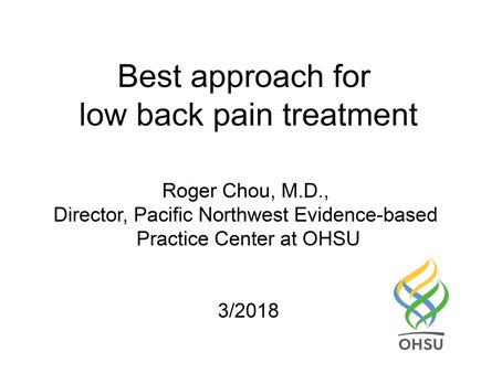 AUDIO DOWNLOAD: Roger Chou, M.D. on low back pain