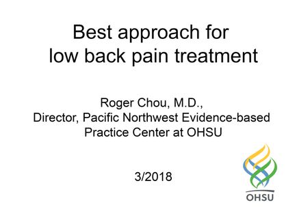 AUDIO DOWNLOAD: Roger Chou, M.D. on low back pain