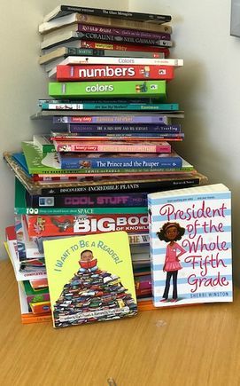 stack of children's books