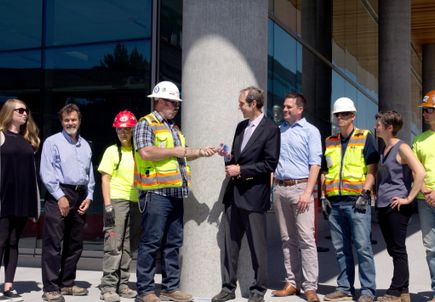 Knight Cancer Research Building key handover