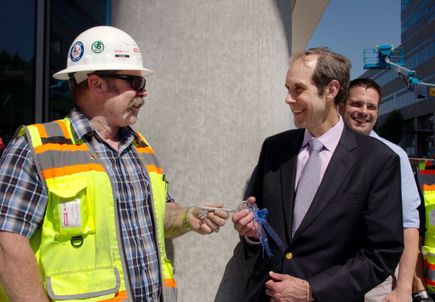 Knight Cancer Research Building key handover