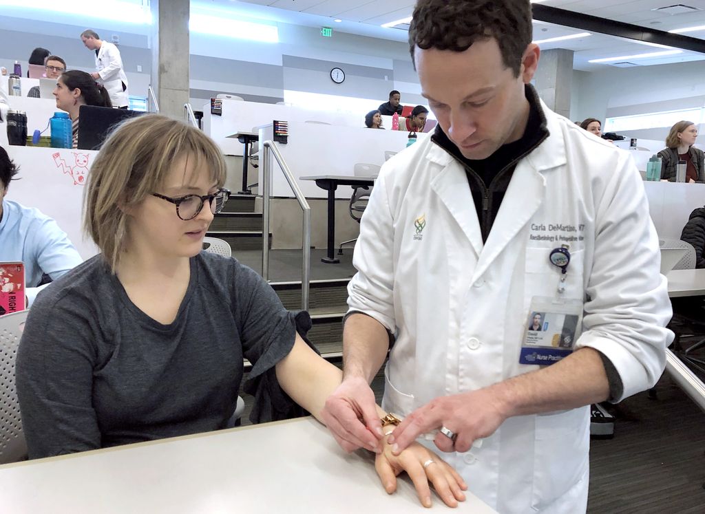 student receiving acupuncture